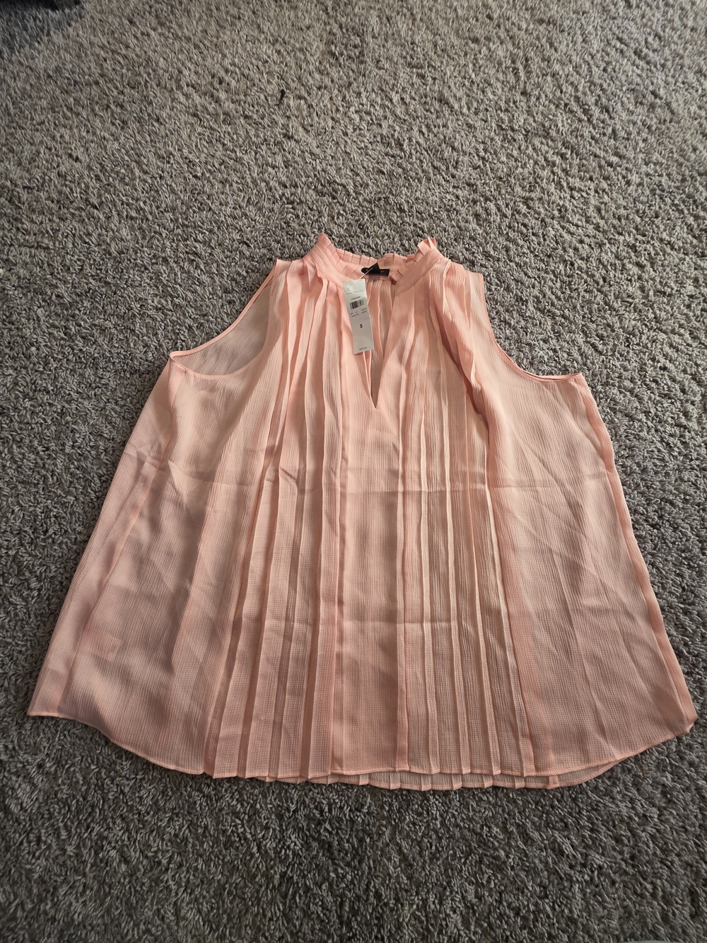 Sleeveless Pleated Pink Women's Top